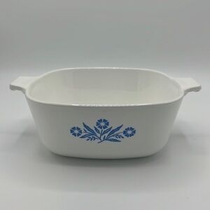CORNINGWARE BLUE CORNFLOWER 1 1/2 QUART SQUARE COOKING DISH